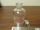 C2h3o2 2 Acetate Pyrex Apothecary Bottle Lead Pb Marked Vintage