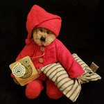 Vtg 10" Boyds Red Union Suit Pajamas Pillow Denton P. Jodibear Clean & Nice. Fixed Price $9.99.