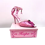 Walk For Cure Collection Hope Shoe Sculpture Number 615 Magnetic Box. Fixed Price $19.95.