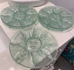 Vintage Sun Face Clear Glass Plates 8 Inches Diameter Set Of. Fixed Price $54.99.