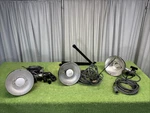 Lot Of (3) Novatron Photo Studio Light Strobe Flash Heads 5 Pin Cables Extras. Fixed Price $52.00.