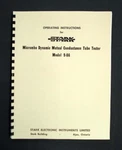 Stark Model 9-66 Tube Tester Manual With Data. Fixed Price $14.99.