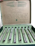 Vintage Ohio Co Beverage Thermometers Set Of 8 Boxed Green Glass Usa. Fixed Price $49.99.