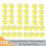 100PCS NYLON66 Syringe Filter 13MM 25MM Diameter 0.45 Um 0.22 Pore Size Hplc. Fixed Price $8.99.