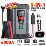 6000A Dportable Jump Starter With Fast Char Usb, 150PSI Air Pump, Led Light,. Fixed Price $55.50.