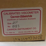 Instrument Co. Cannon-ubbelohde Calibrated Viscometer Size 200 No. B983. Fixed Price $100.00.