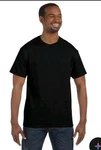 Hanes Mens 100% Cotton Black T-shirt Crew Neck 5250T S-2XL. Fixed Price $15.00.