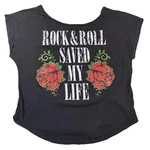 Rock & Roll Saved My Life Graphic Tee Roses Grunge Festival Juniors Xl (15/17). Fixed Price $12.99.