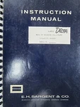 E-h Research Sargent Model Xv Recording Polarograph Cat.# S-29310 Instr. Manual. Fixed Price $20.00.