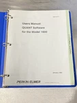 Perkin Elmer 1600 Spectrophotometer Ft-ir Quant Software- Users Guide /manual. Fixed Price $39.99.