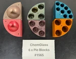 Chemglass CG-1991-P, 6 Different Pie Blocks Reaction System, Best!. Fixed Price $119.99.