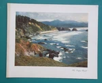 Oregon Coast Cannon Beach -1942 Color Print By Standard Oil. Fixed Price $28.00.