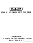 Jackson 637 Tube Tester Manual With Data. Fixed Price $12.99.
