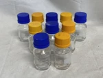 (10) Corning Pyrex Glass 50ML Round Media Storage Bottle W/ GL32 Screw Cap 1395. Fixed Price $92.99.