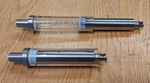 Lot Of 2 Cavro / Kloehn 10ML Luer Glass Syringe Pumps With Two Spare Plungers. Fixed Price $99.00.